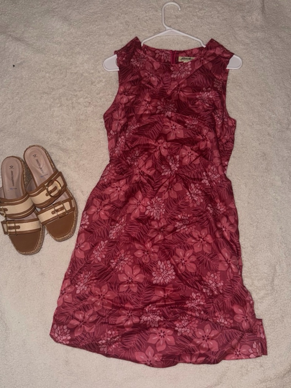 Eddie Bauer Sleeveless Floral Mini Dress in Rose and Mauve